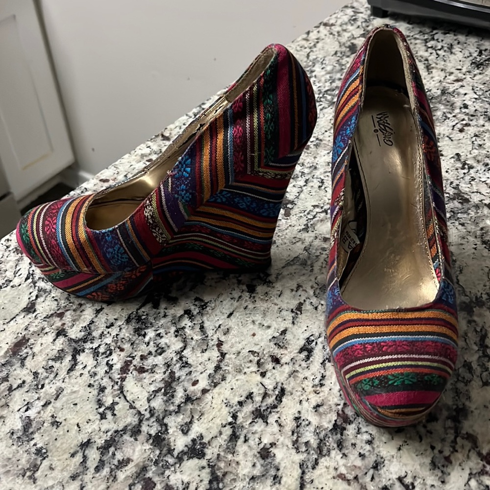 Multicolor Wedge Heels